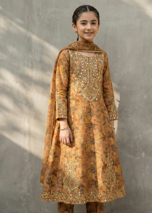 Girls' Printed Lawn 2-Piece Shirt & Dupatta Suit