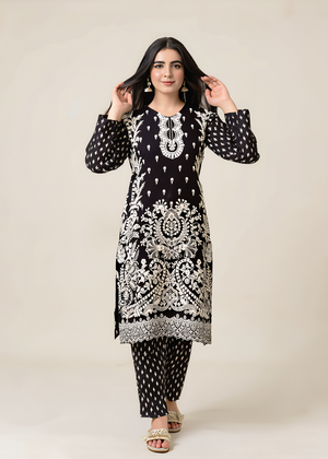 Girls' Floral Printed 2-Piece Lawn Unstitched Suit